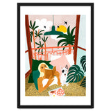 Pet Pals, Animals Lovers Illustration, Travel With Pets Modern Bohemian Painting thumbnail