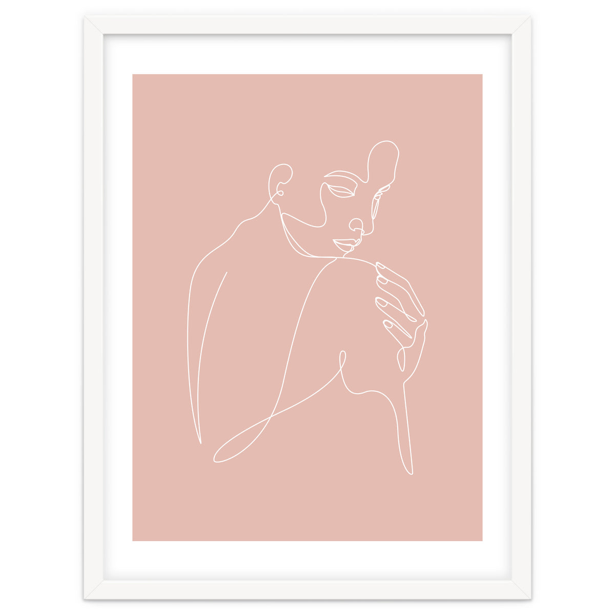 Sleep woman line pink