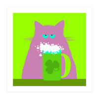 Saint Patrick's Day Lilac Cat  (Print Only)