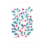 Springtime Floral | Teal and Pink (Print Only) thumbnail
