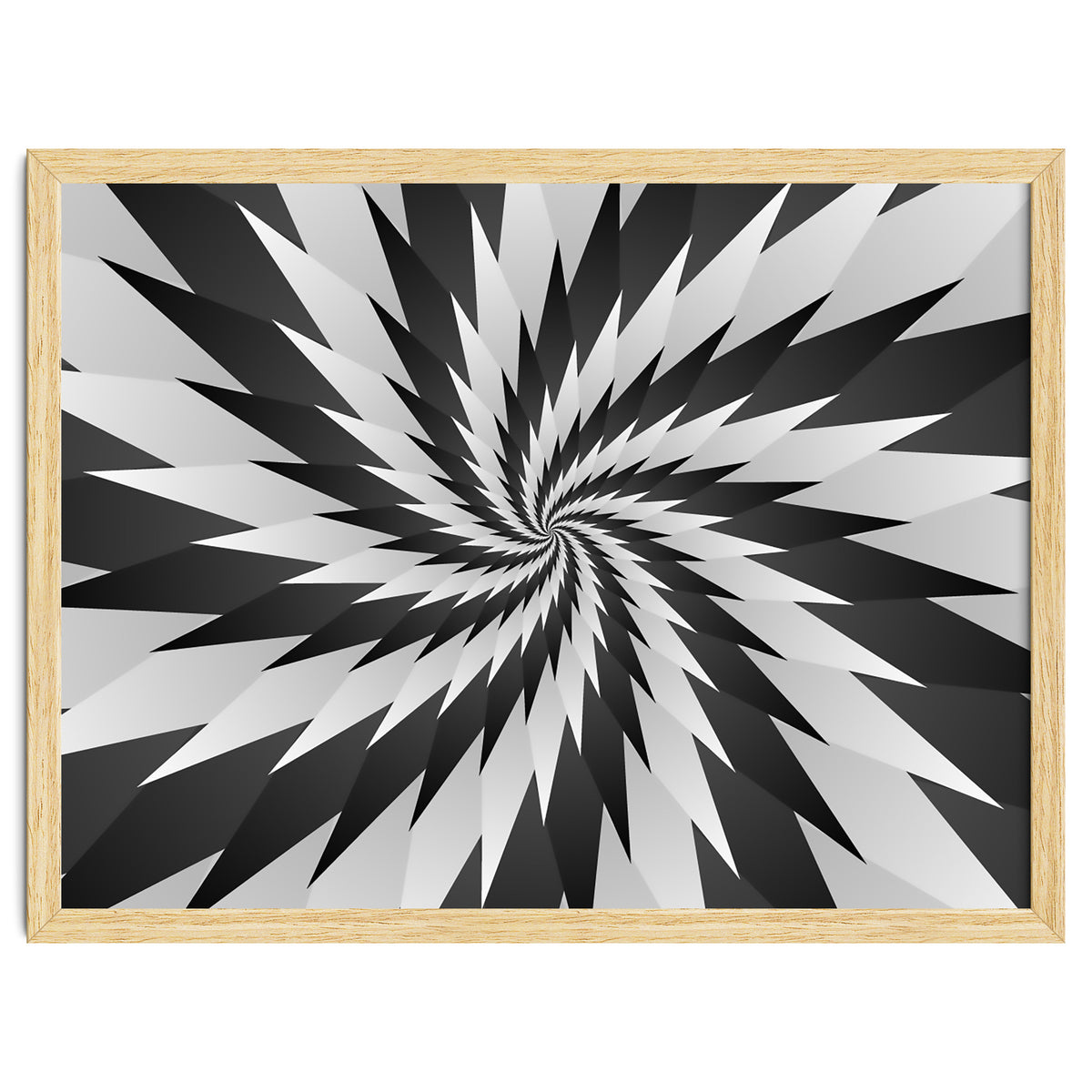 3D Abstract Swirl Monochrome Art