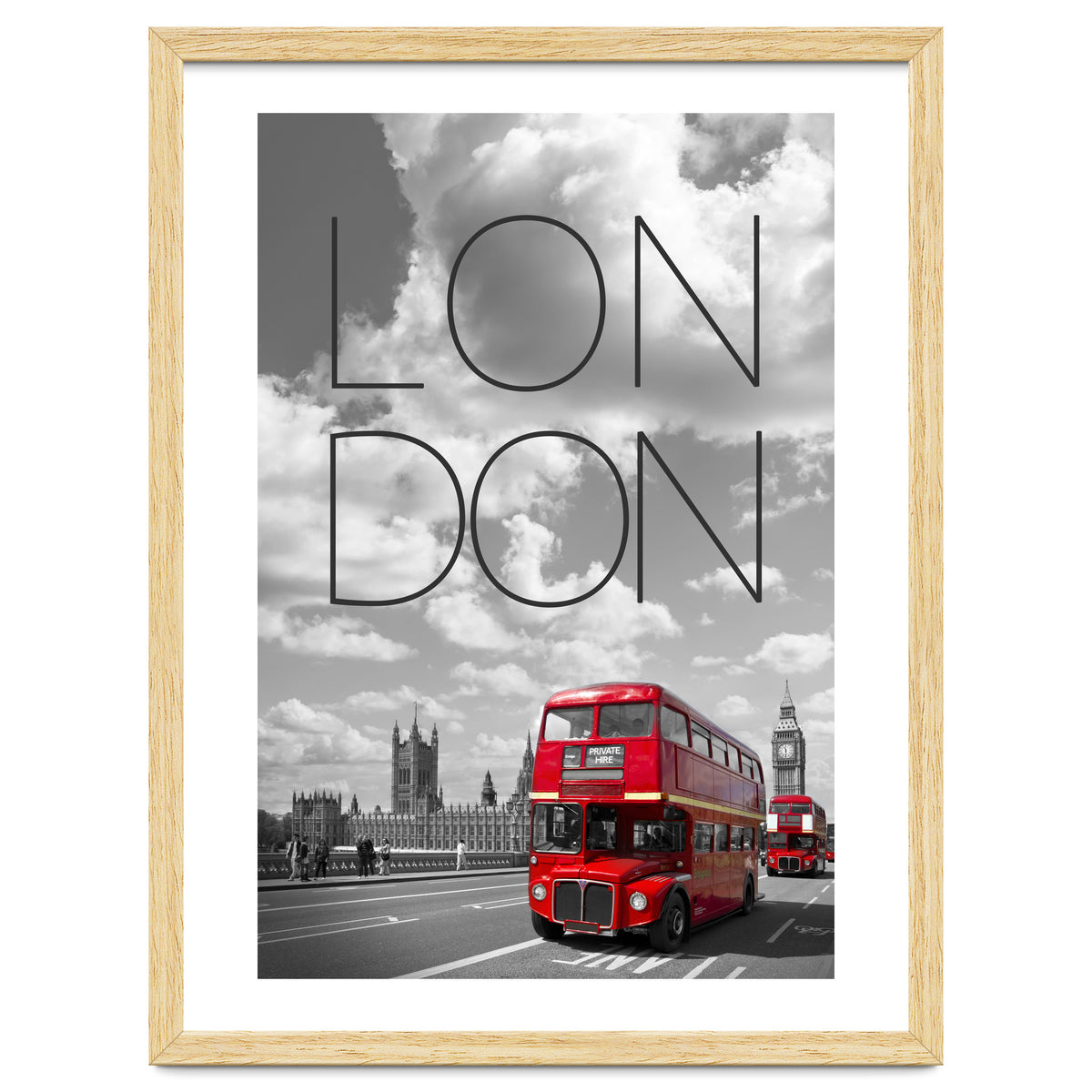 Red Buses in London | Text & Skyline