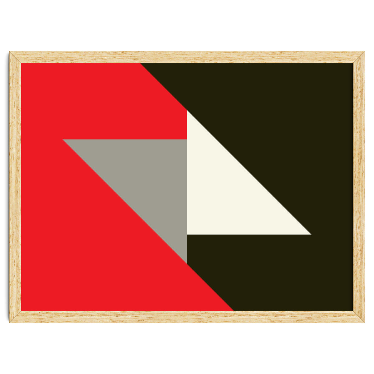 Geometric  Shapes No. 63 - triangles, red, black, grey