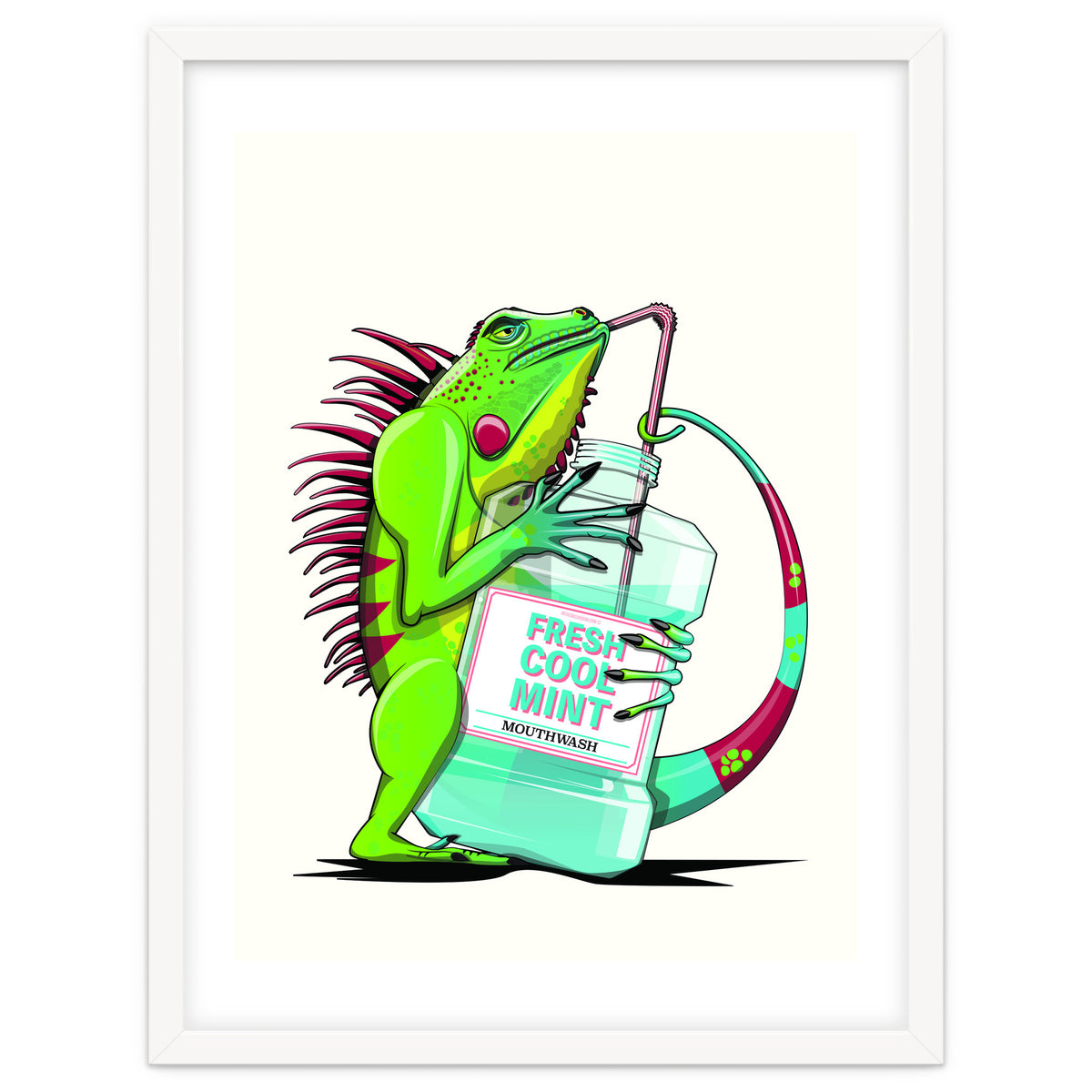 Iguana using Mouthwash, Funny bathroom humour