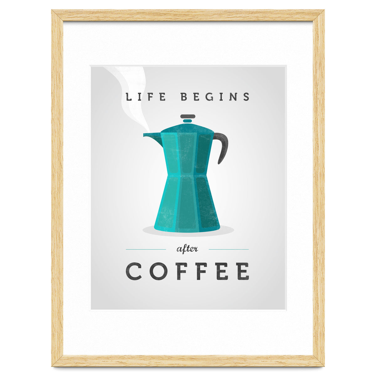 Life Begins After Coffee. Teal