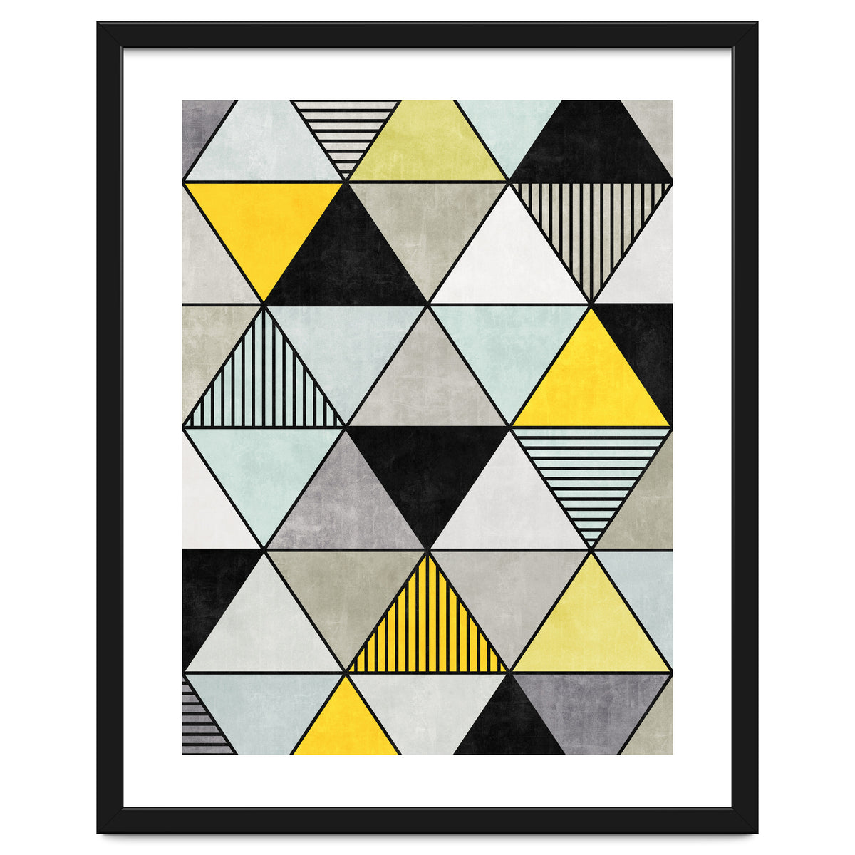 Colorful Concrete Triangles 2 - Yellow, Blue, Grey