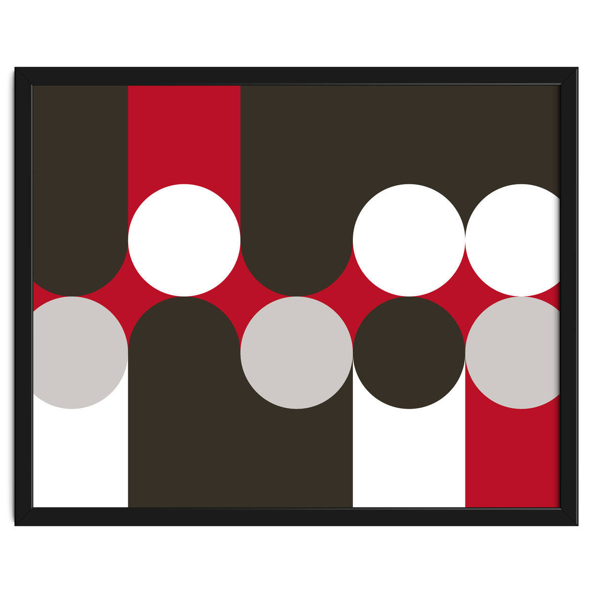 Geometric Shapes No. 33 - brown, red & white