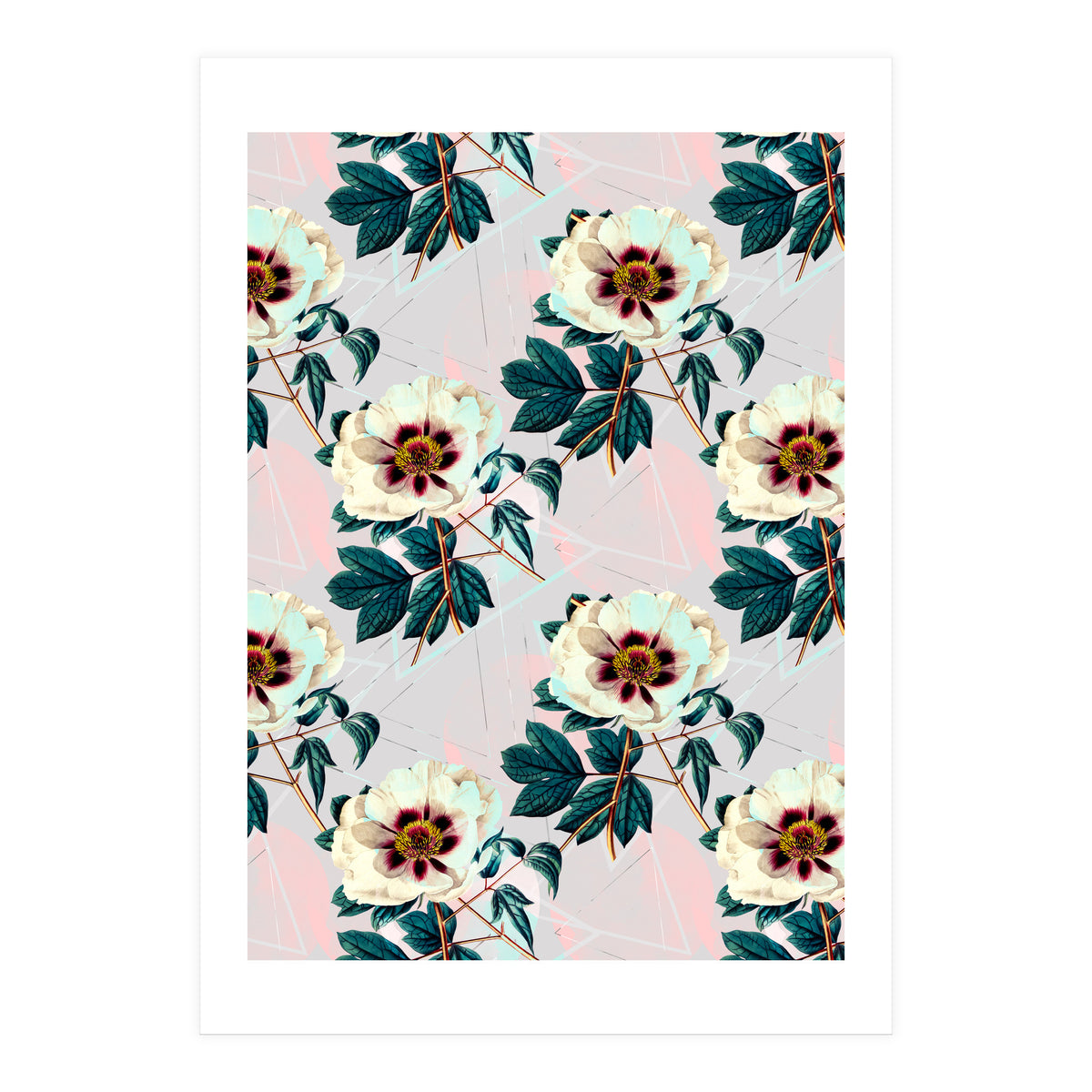 Flowery blooming with geometric (Print Only)