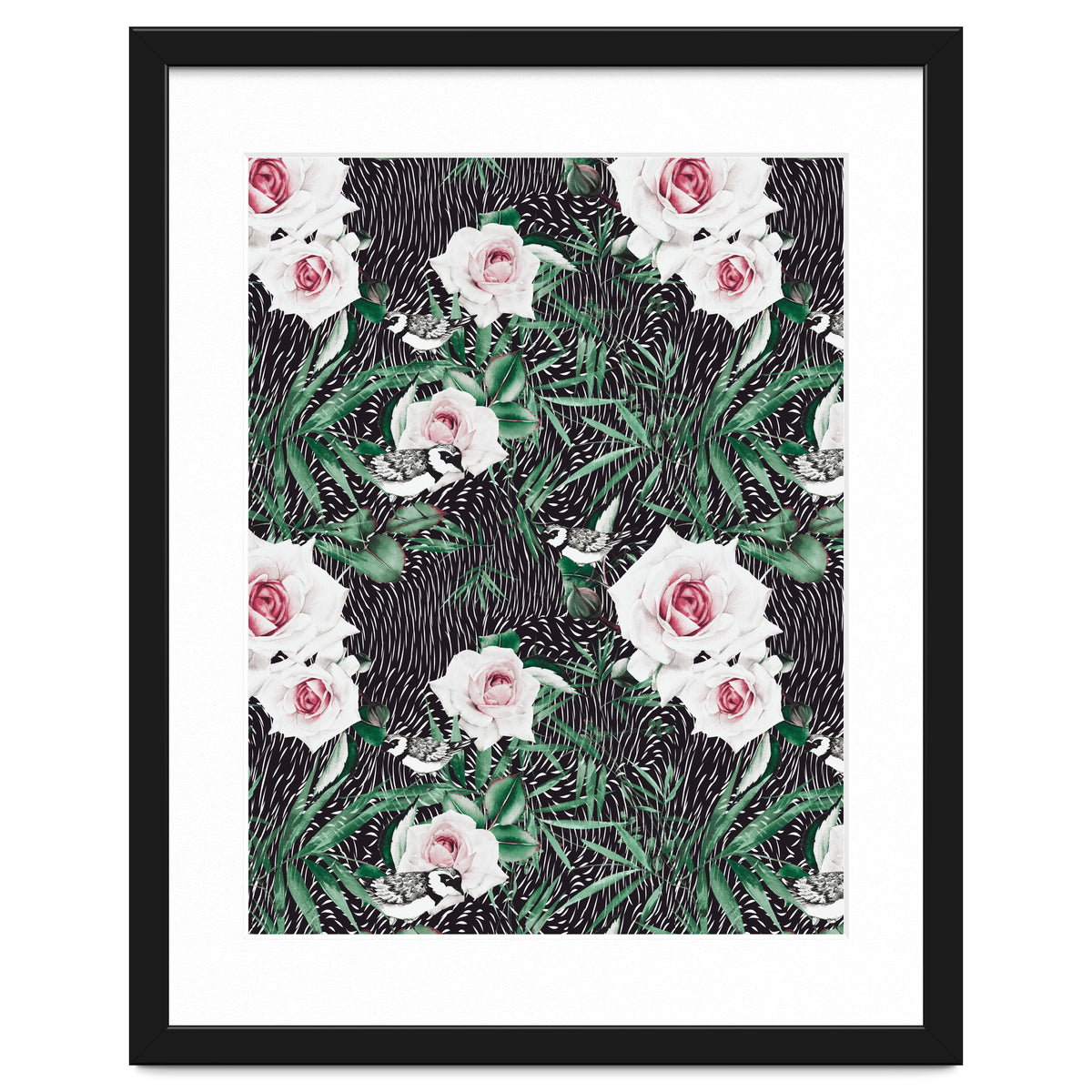 Dark flowery abstract of birds