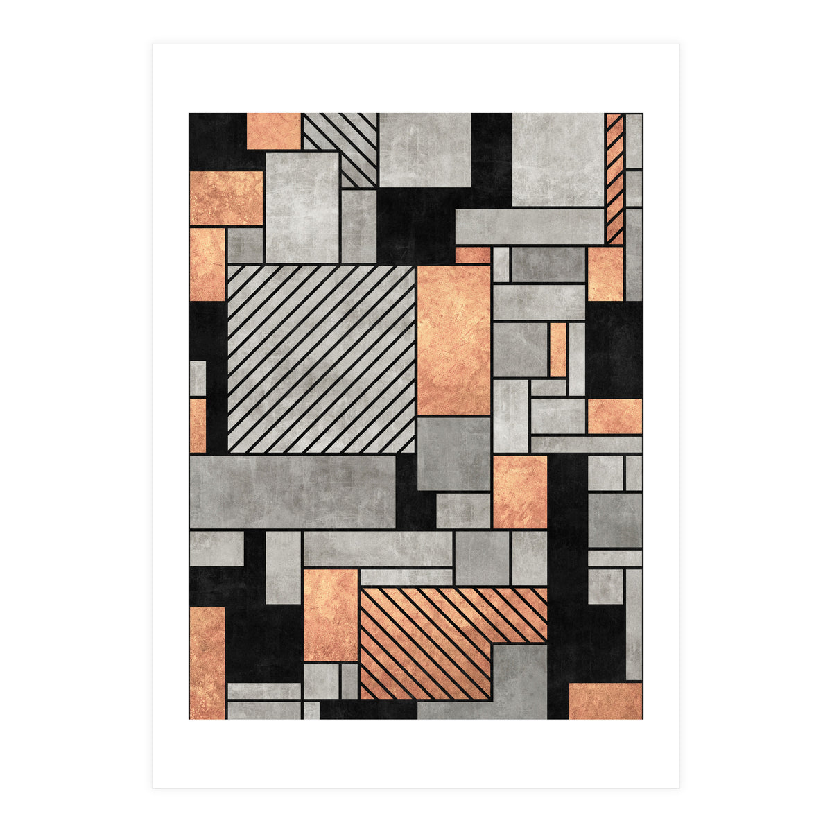 Random Pattern - Concrete and Copper (Print Only)