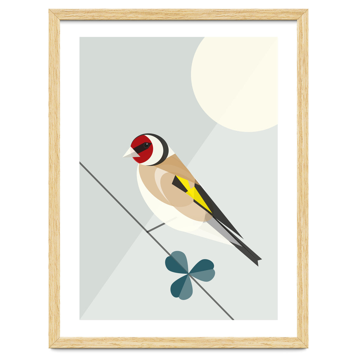 Mid Century Geometric Goldfinch