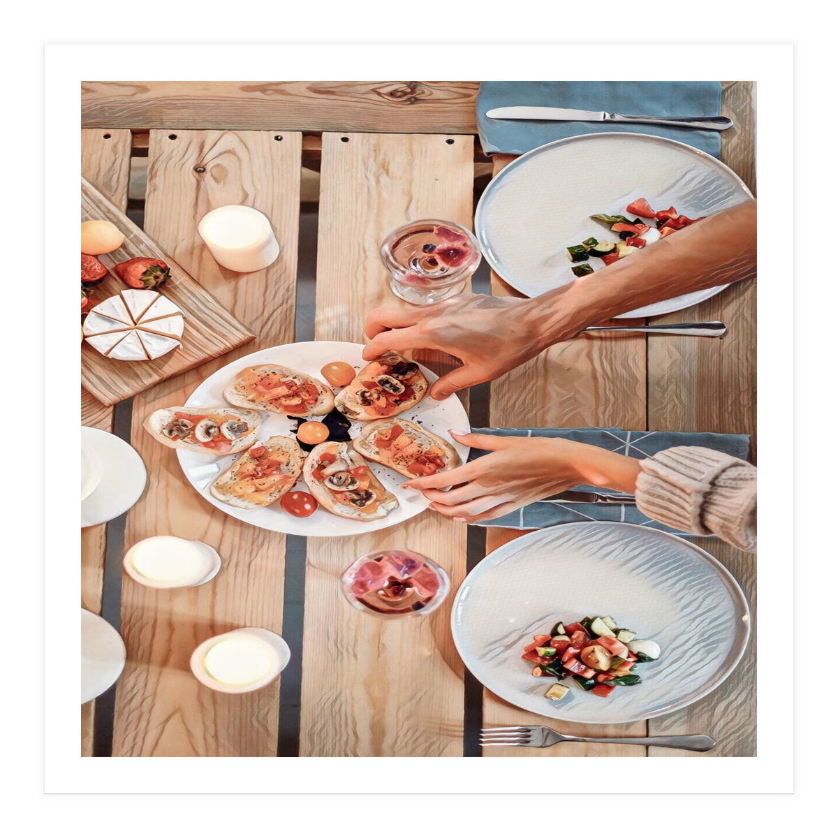 A Beautiful Table Italian Food (Print Only)