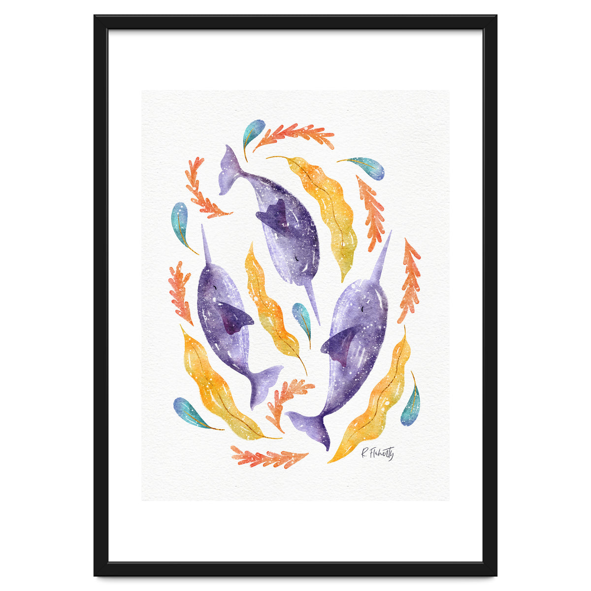 Swirling Narwhals | Purple