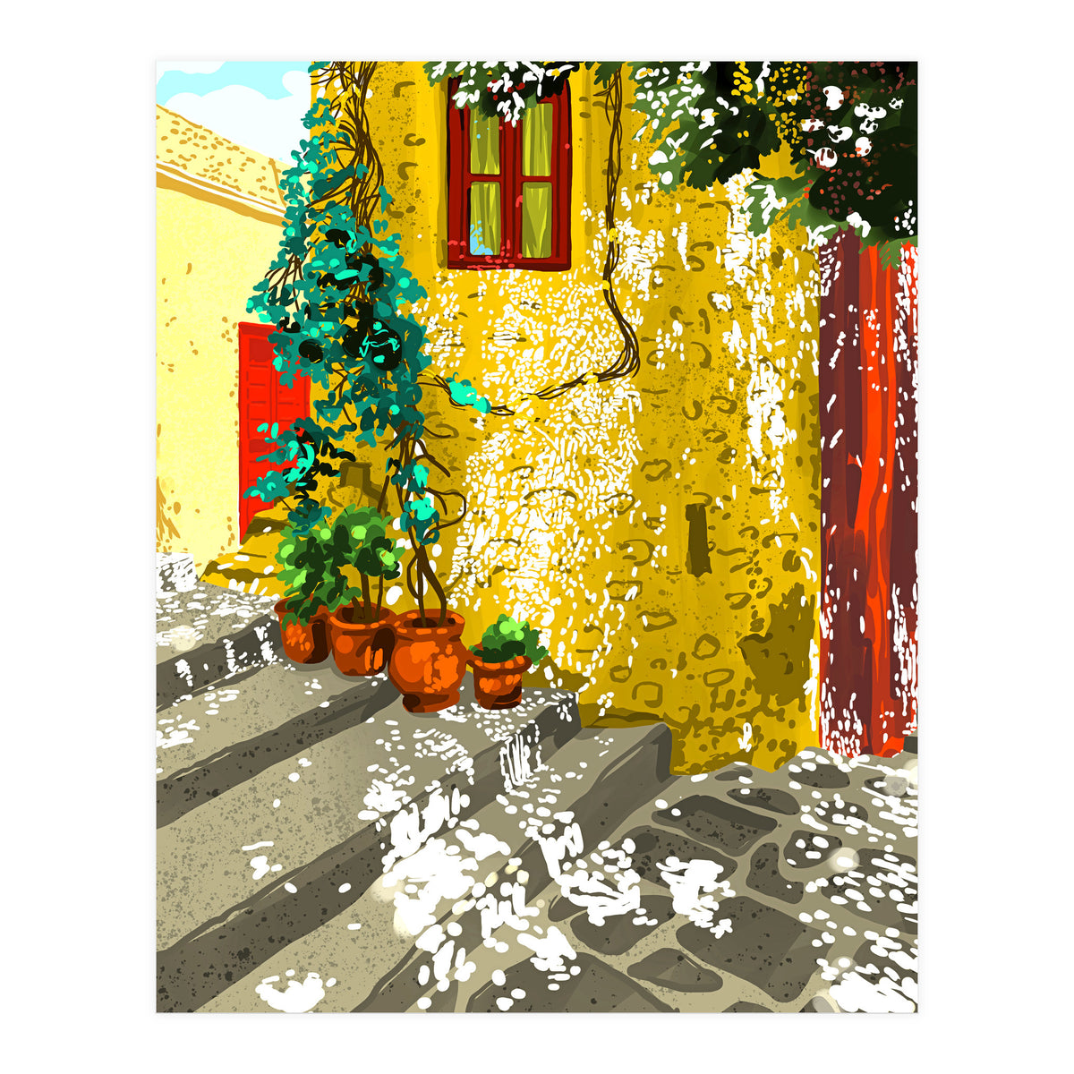 The Path to Peace | Summer Architecture Travel | Exotic Places Vintage Bohemian House (Print Only)