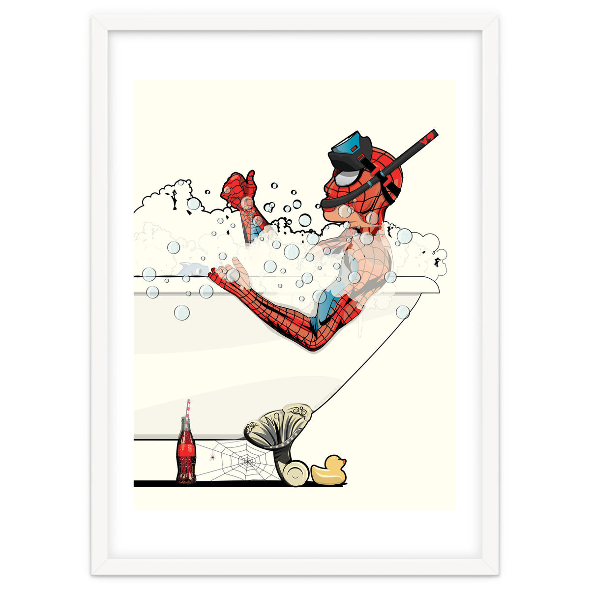 Spiderman in the Bath, funny Bathroom Humour