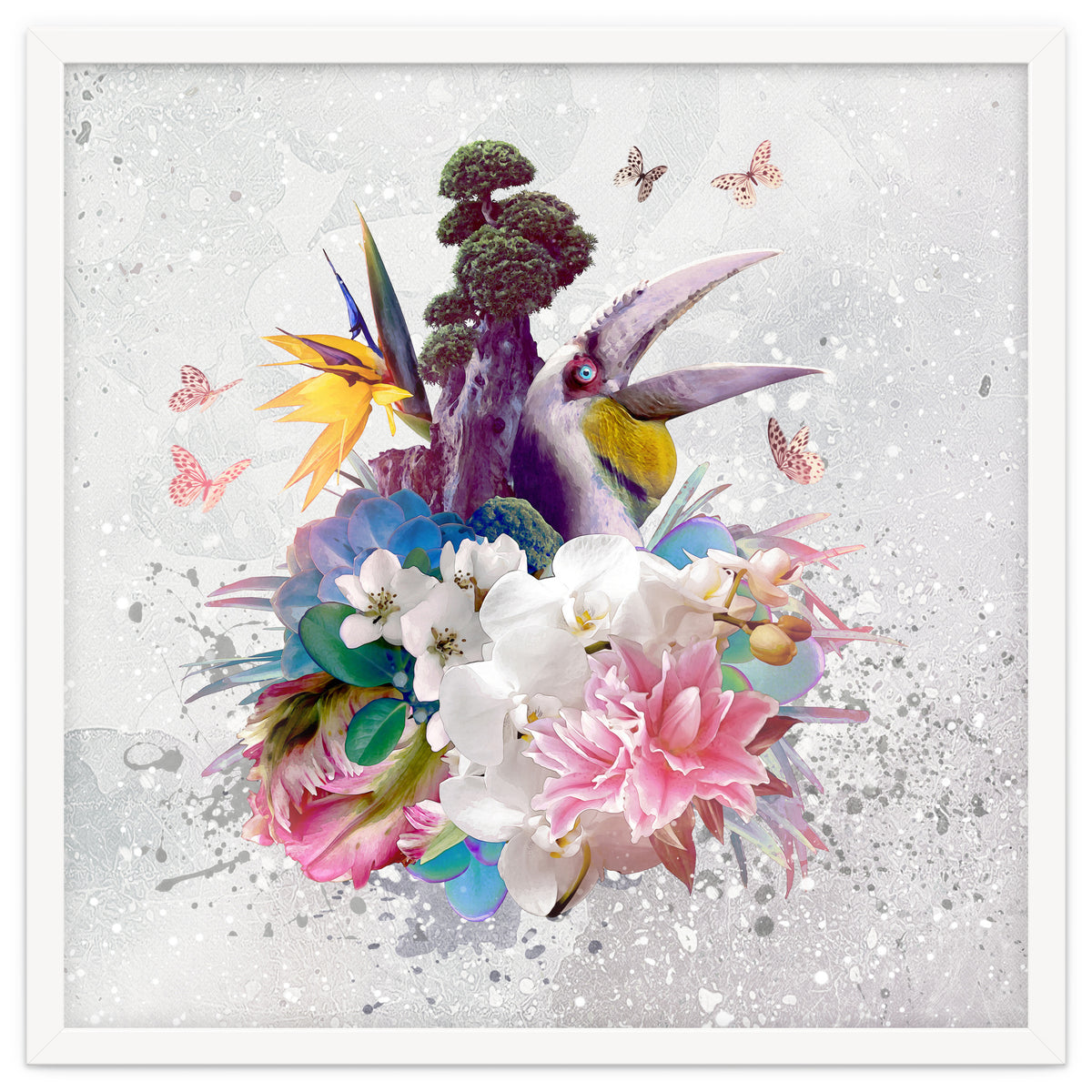 Floral Hornbill Grey