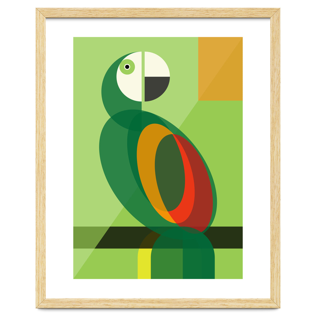 Mid Century Geometric Parrot