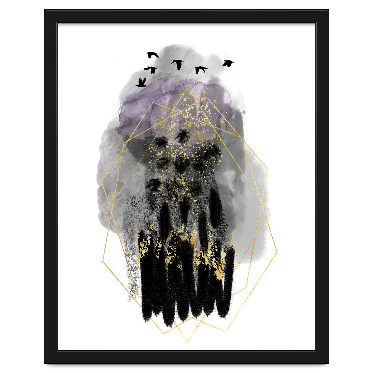 Abstract watercolour calm before the storm