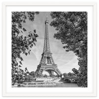PARIS Eiffel Tower & River Seine | Monochrome