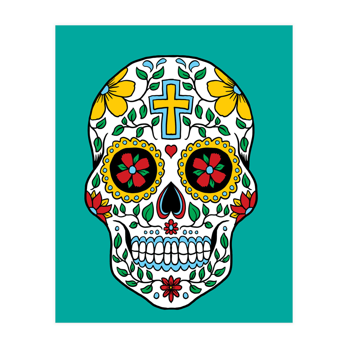 Colorful Skull III (Print Only)