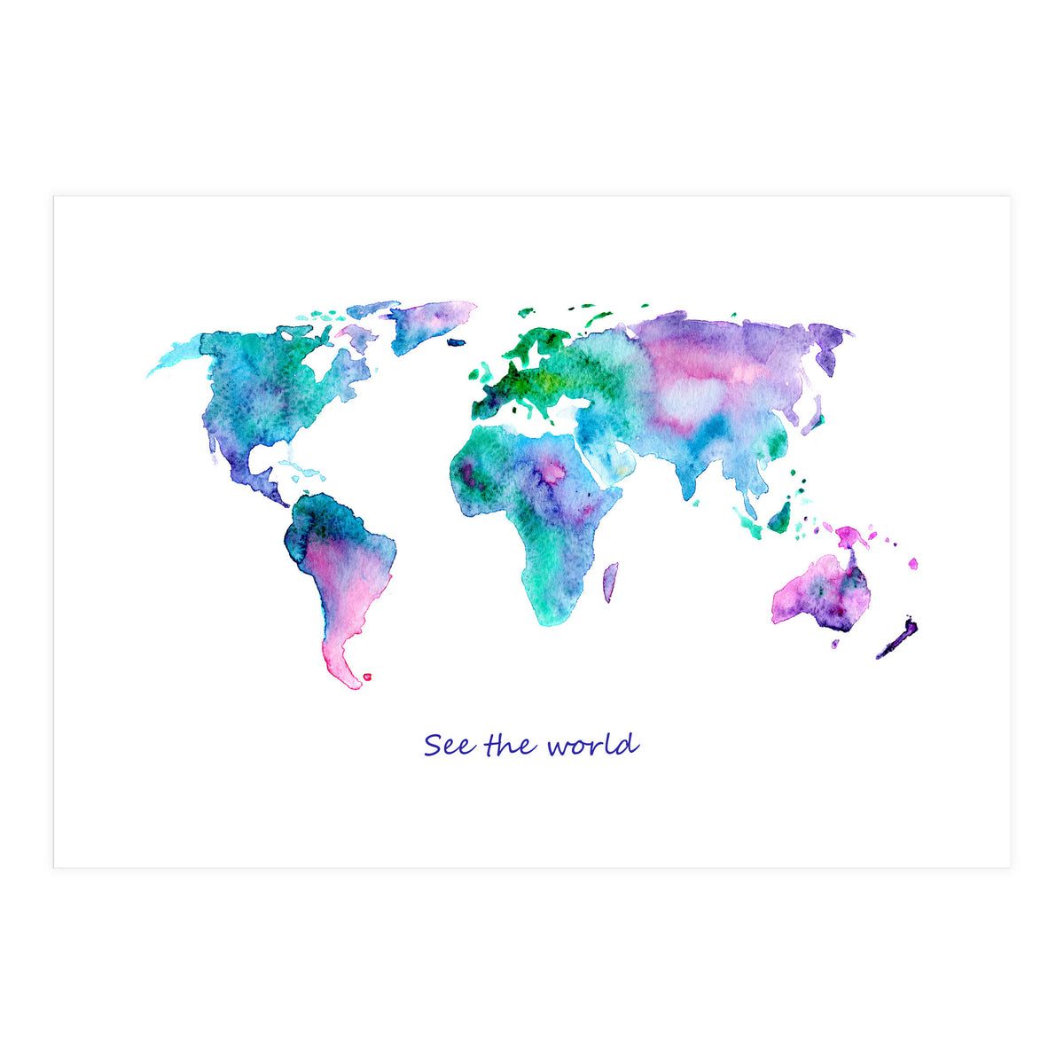 See the world || watercolor (Print Only)