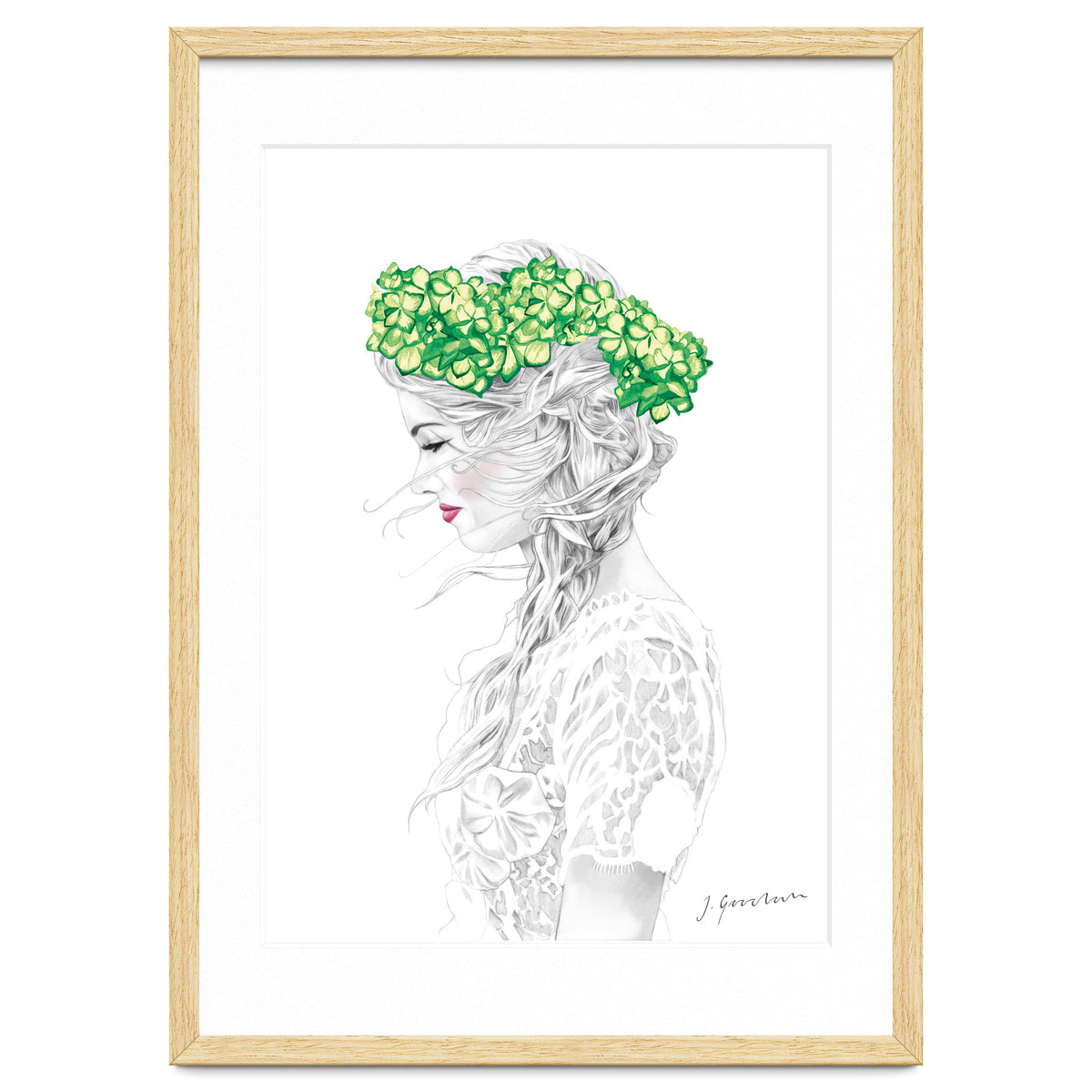Green Hydrangea Girl