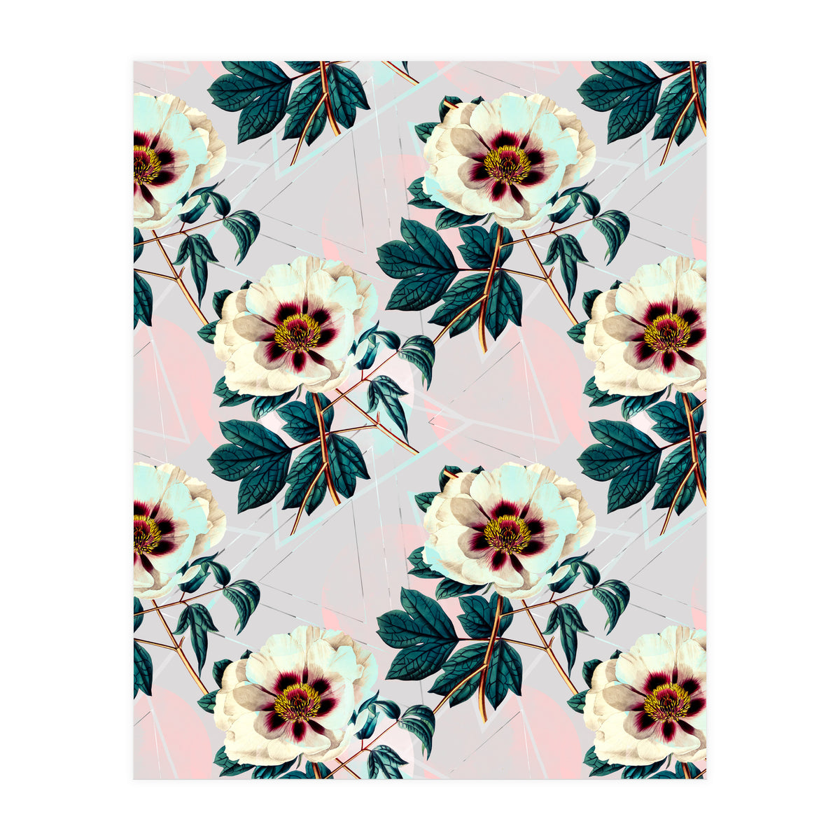 Flowery blooming with geometric (Print Only)