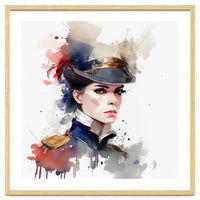 Watercolor Napoleonic Soldier Woman #1