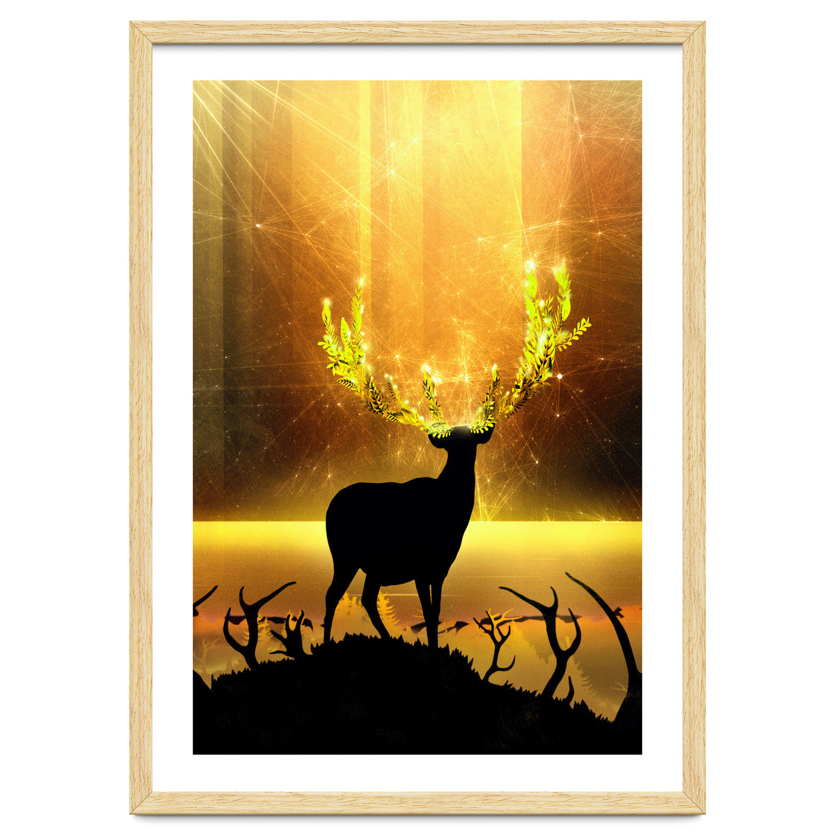 Greenery Deer Golden Sun
