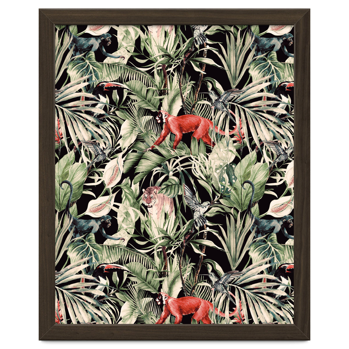 Animals In The Dark Of The Jungle