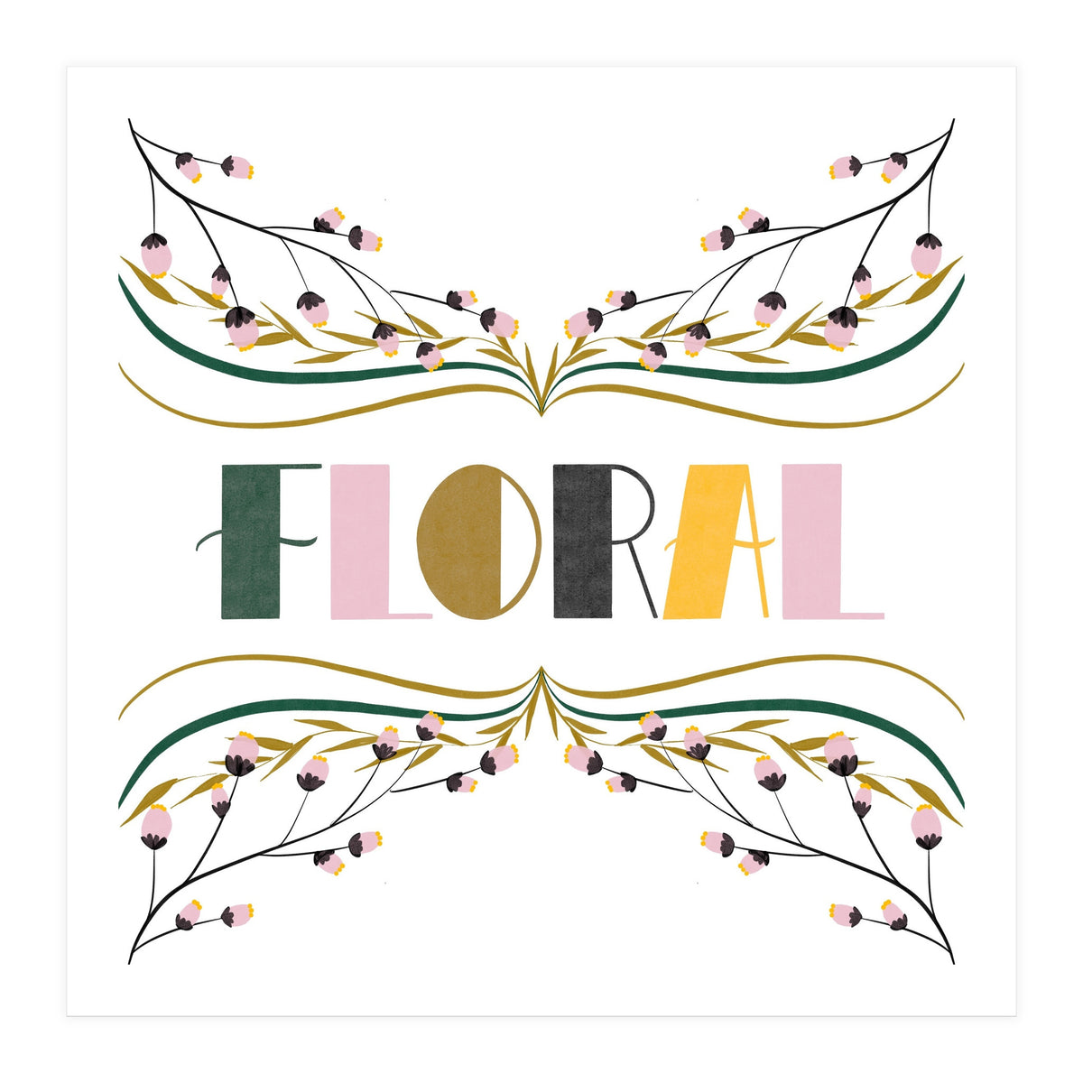 Art Deco Floral  (Print Only)