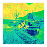 Boats on Green, blue and yellow (Print Only) thumbnail