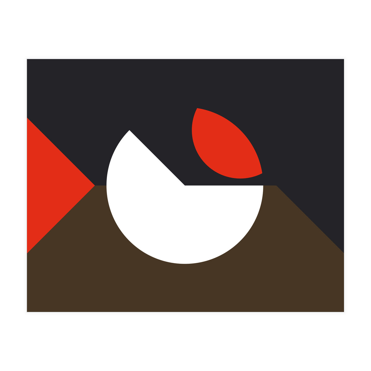 Geometric Shapes No. 10 - brown, dark blue & red (Print Only)