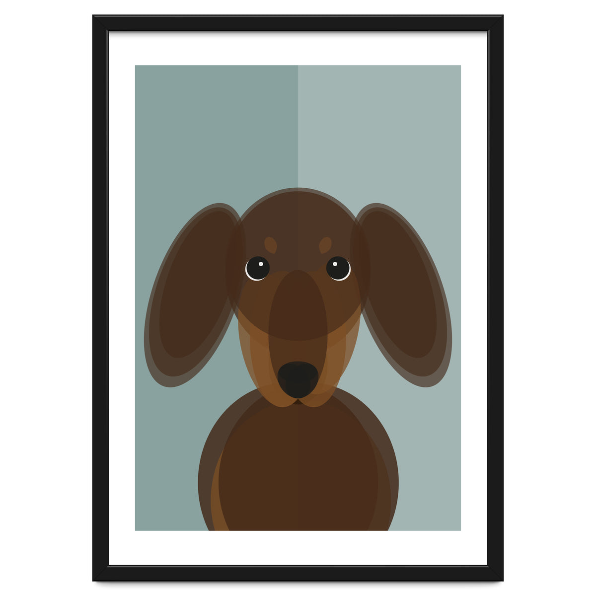 Mid Century Geometric Dachshund Dog