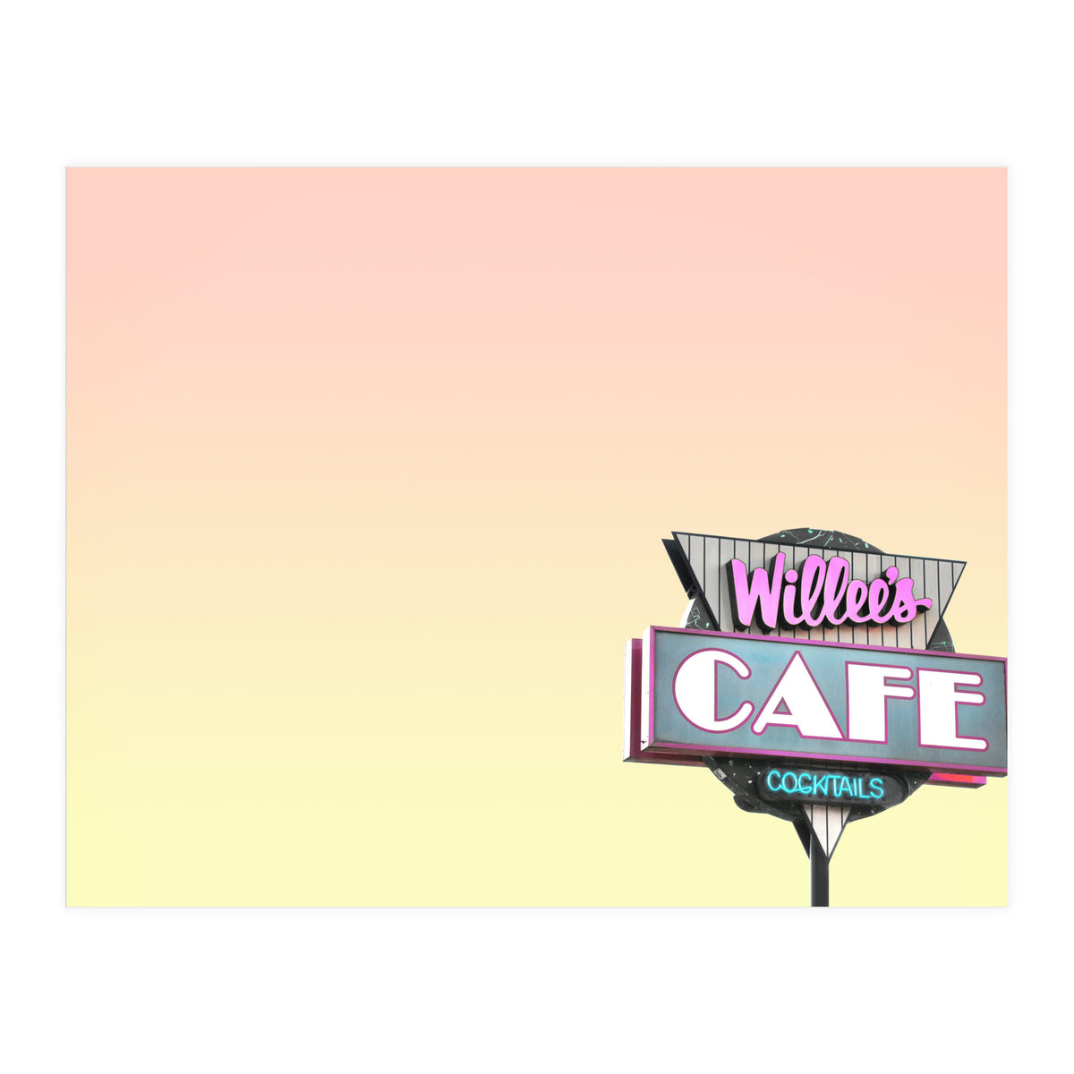 Willees Cafe and Cocktails Neon Sign (Print Only)