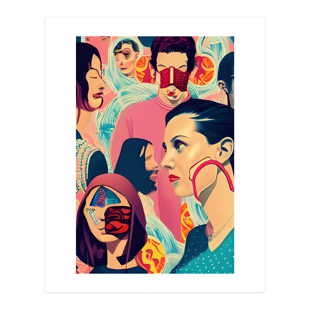 Masquerade Mask Fashion Collage 01 (Print Only)