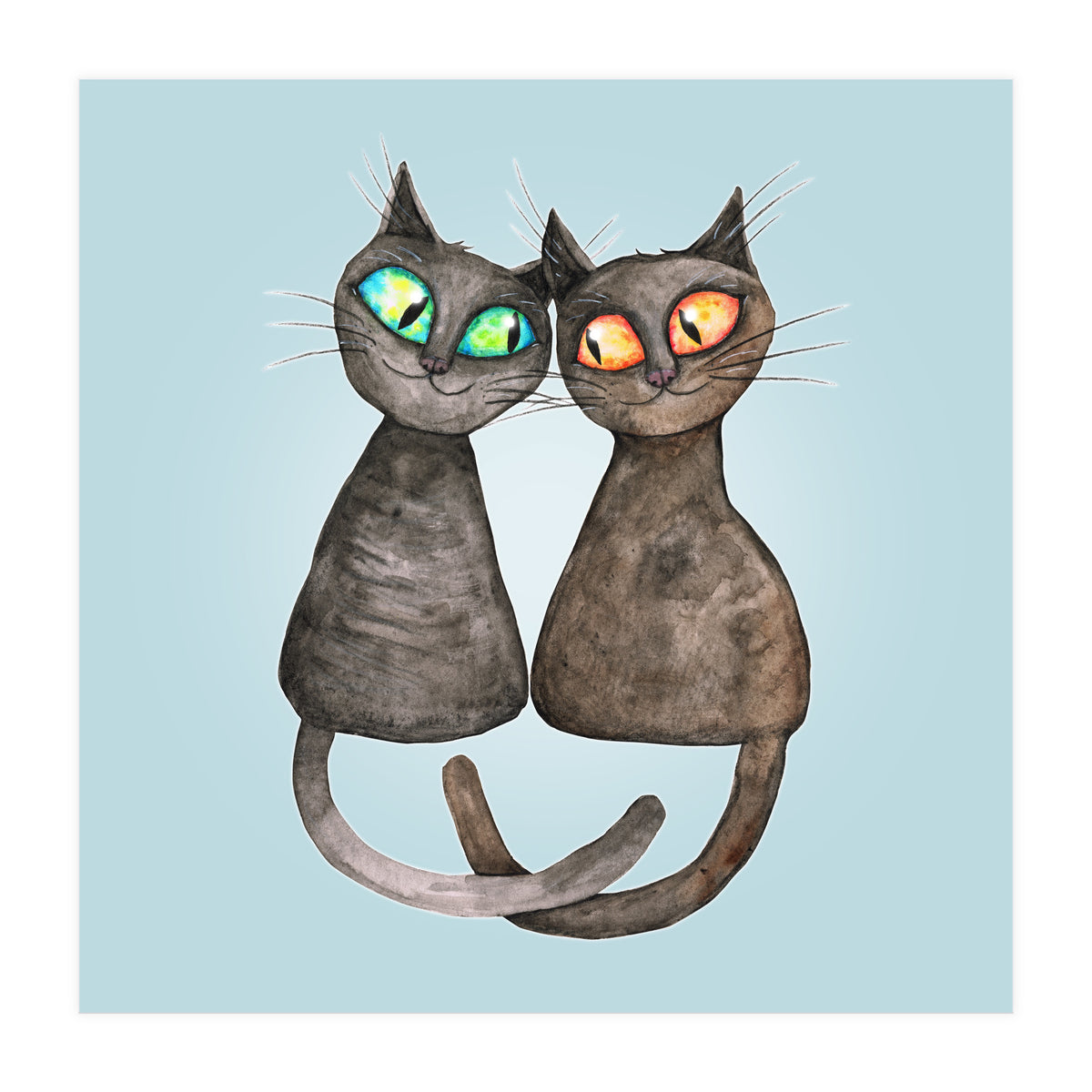 Two cute loving cats (Print Only)