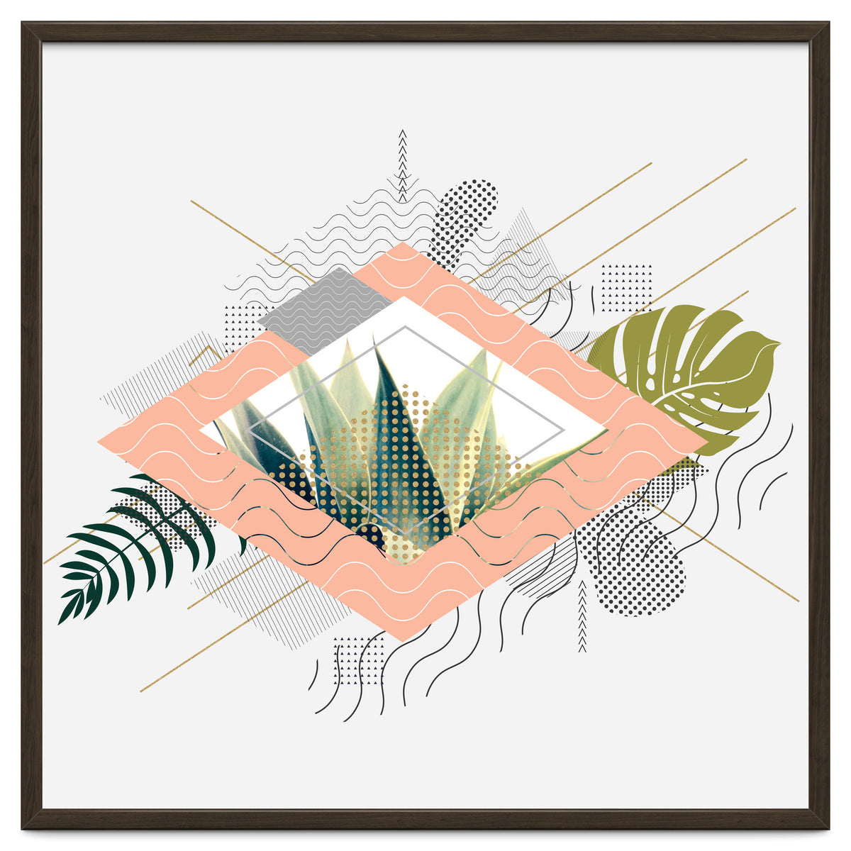 Abstract geometrical and botanical shapes I