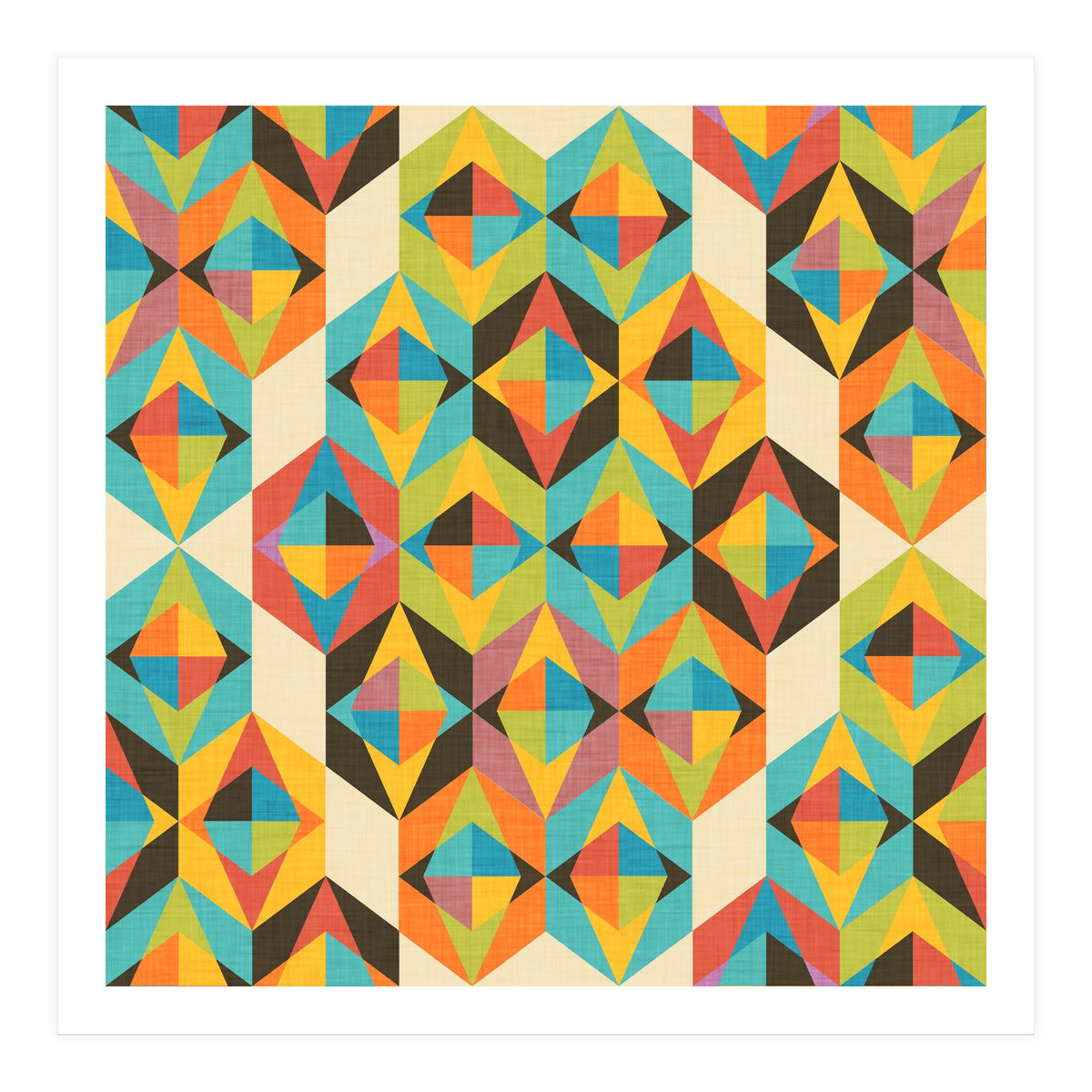 Retro Color Block Kaleidoscopic  (Print Only)
