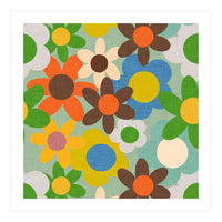 70s Flowers Blue (Print Only)