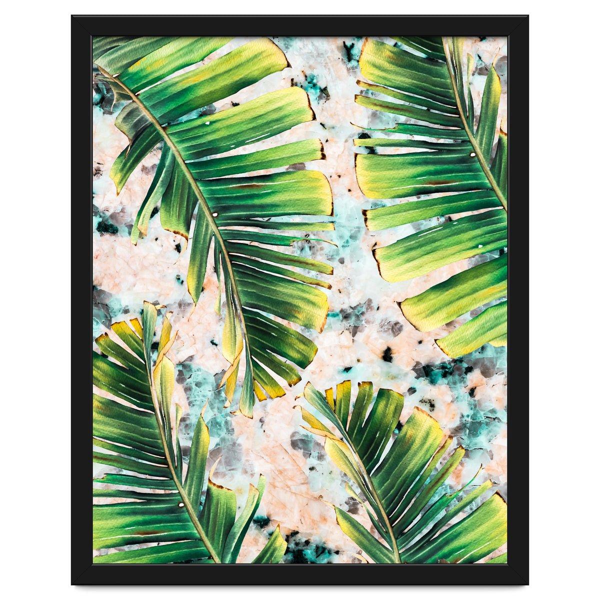 Palm leaf on marble 02