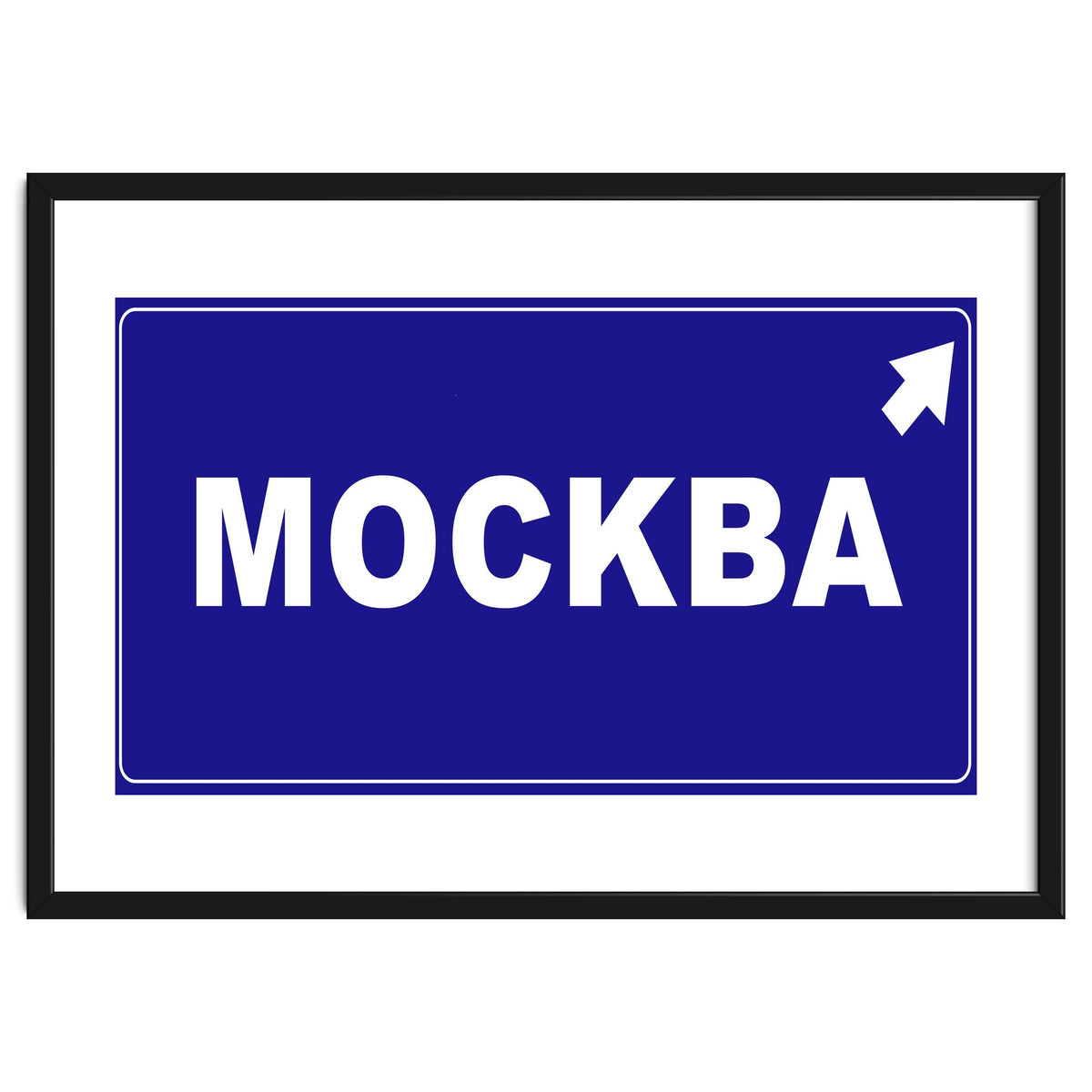 Let`s go to Mockba, Russia! White road sign