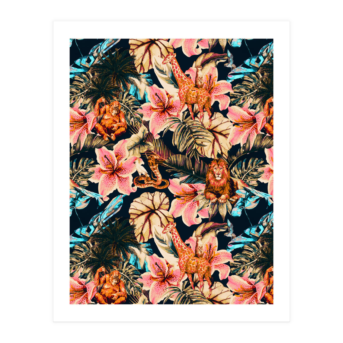 Wild animals in the dark of the jungle 02 (Print Only)