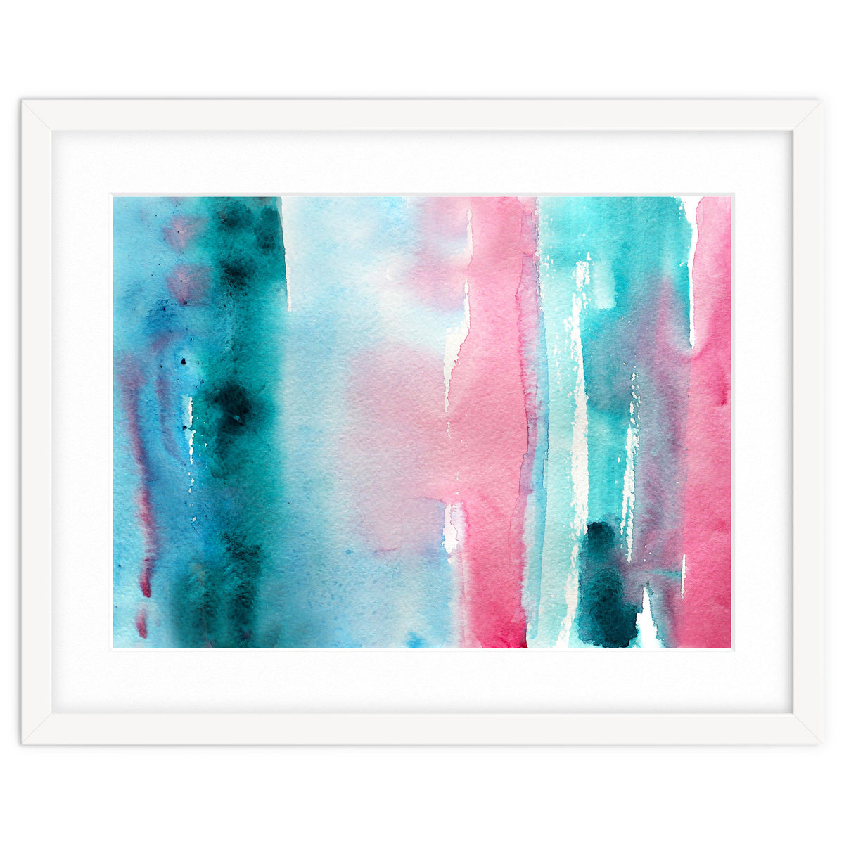 Turquoise love || abstract watercolor