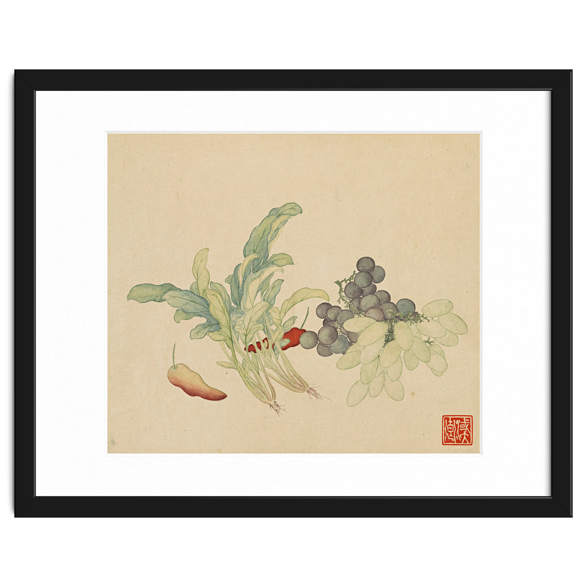 Wang Chengyu ~ Flowers And Vegetables, Vegetables, Fruits, Peppers, Millet Hot, Grapes, Spinach