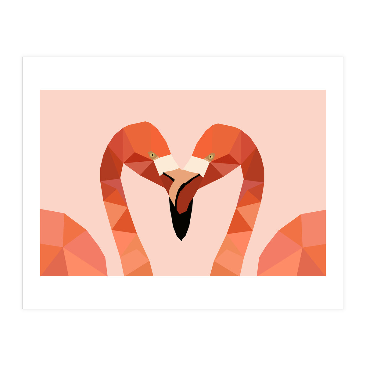 Flamingo Bird Low Poly Art  (Print Only)