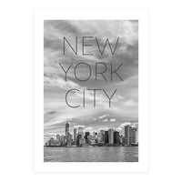 NYC Lower Manhattan & Hudson River | Text & Skyline (Print Only)