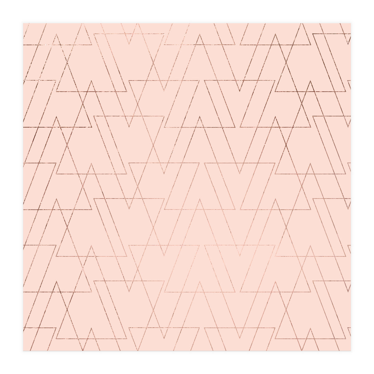 Modern Rose Gold Geometric Thin Triangles Blush Pink Abstract Pattern (Print Only)