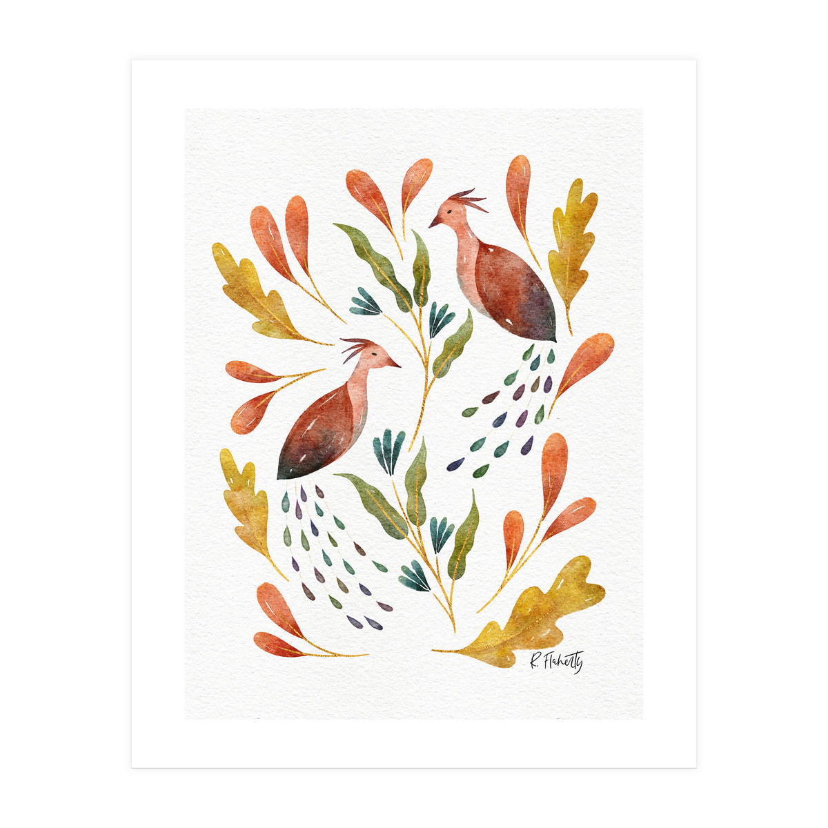 Folk Art Peacocks (Print Only)