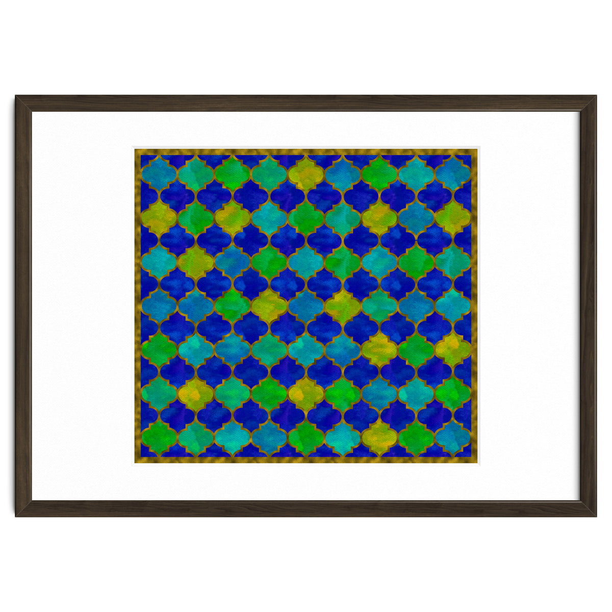 Ocean Breeze - Watercolor Moroccan Lattice
